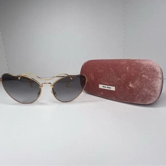 Miu Miu Heart Cat Eye Gold Metal Sunglasses Miu Miu | Accessories | Miu Miu Smu 55r Heart Cat Eye Gold  main image 4